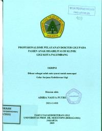 Image of Profesionalisme Pelayanan Dokter Gigi Pada Pasien Anak Disabilitas di Klinik Gigi Kota Palembang