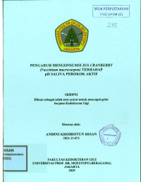 Image of Pengaruh Mengonsumsi Jus Cranberry  (Vaccinium macrocarpon) Terhadap pH Saliva Perokok Aktif