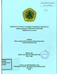 Image of Efektivitas Daya Hambat Ekstrak Lengkuas (Alpinia galanga) Terhadap Bakteri Staphylococcus aureus