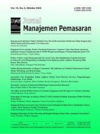 Image of Online: Jurnal Manajemen Pemasaran (online Jurnal Magister Manajemen)