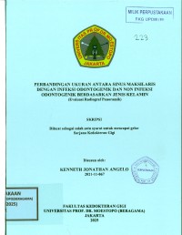 Image of Perbandingan Ukuran Antara Sinus Maksilaris dengan Infeksi Odontogenik dan Non Infeksi Odontogenik Berdasarkan Jenis Kelamin