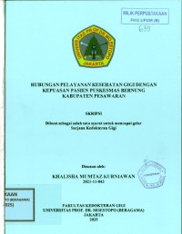 Image of Hubungan Pelayanan Kesehatan Gigi dengan Kepuasan Pasien Puskesmas Bernung Kabupaten Pesawaran