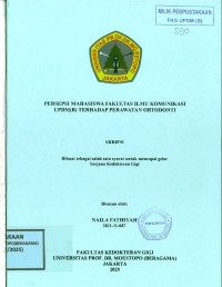 Image of Persepsi Mahasiswa Fakultas Ilmu Komunikasi UPDM (B) terhadap Perawatan Ortodonti