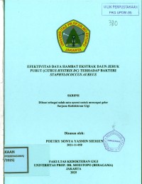 Image of Efektivitas Daya Hambat Ekstrak Daun Jeruk Purut (Citrus hystrix DC) Terhadap Bakteri Staphylococcus aureus