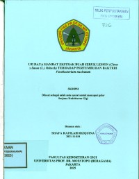 Image of Uji Daya Hambat Ekstrak Buah Jeruk Lemon (Citrus x limon (L.) Osbeck) Terhadap Pertumbuhan Bakteri Fusobacterium nucleatum