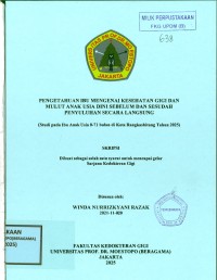 Image of Pengetahuan Ibu Mengenai Kesehatan Gigi dan Mulut Anak Usia Dini Sebelum dan Sesudah Penyuluhan Secara Langsung